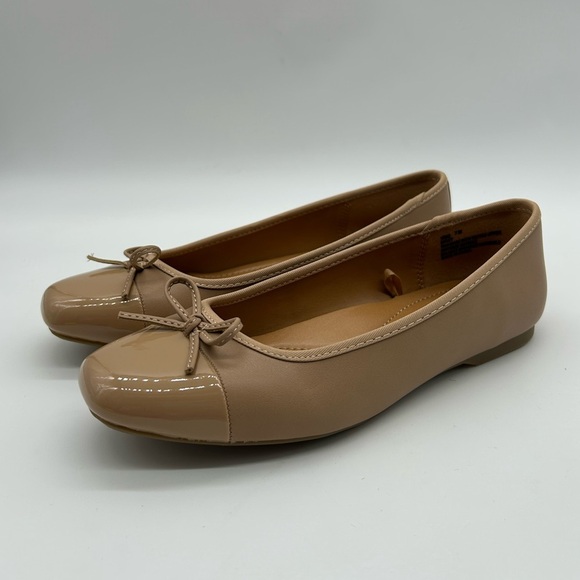 DV by Dolce Vita Moxy Nude Beige Patent Ballet Vegan Flats Women’s Size 7 | NIB - Picture 4 of 10